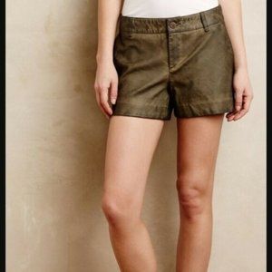 Anthropologie Pilcro Quilted Vegan Leather Shorts 28 NWOT Moss
